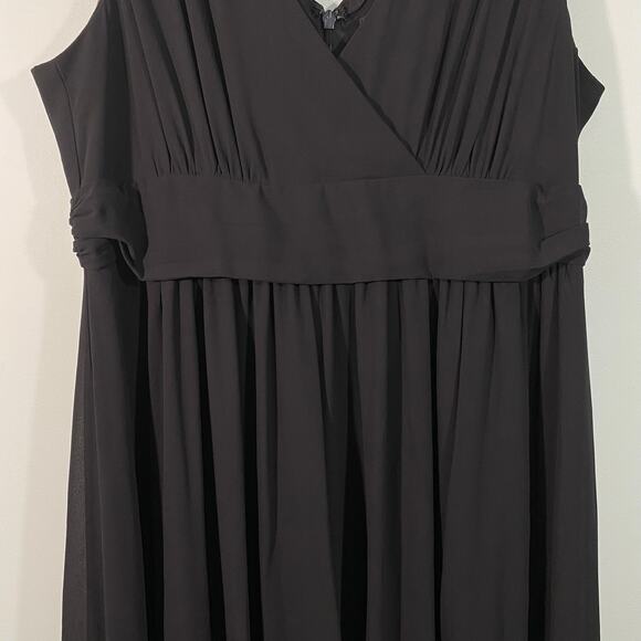 Lulu's Black V-neck Surplice Sleeveless Chiffon Maxi Dress 3X Bridesmaid Wedding - Picture 8 of 8